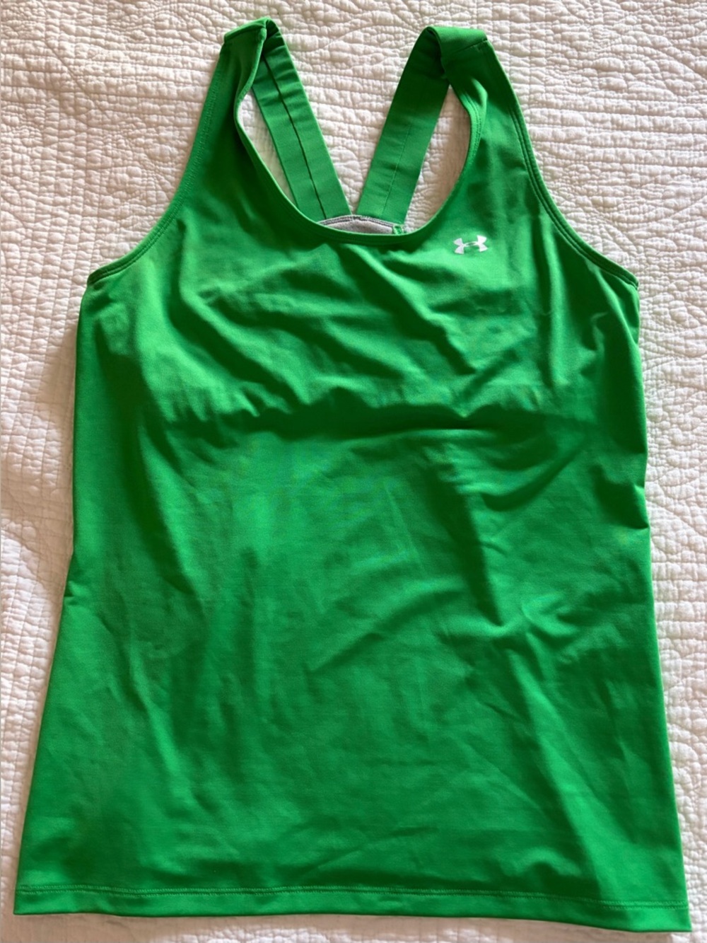 Under Armour Bright Green Racerback Athletic Tank w/shelf Bra Large